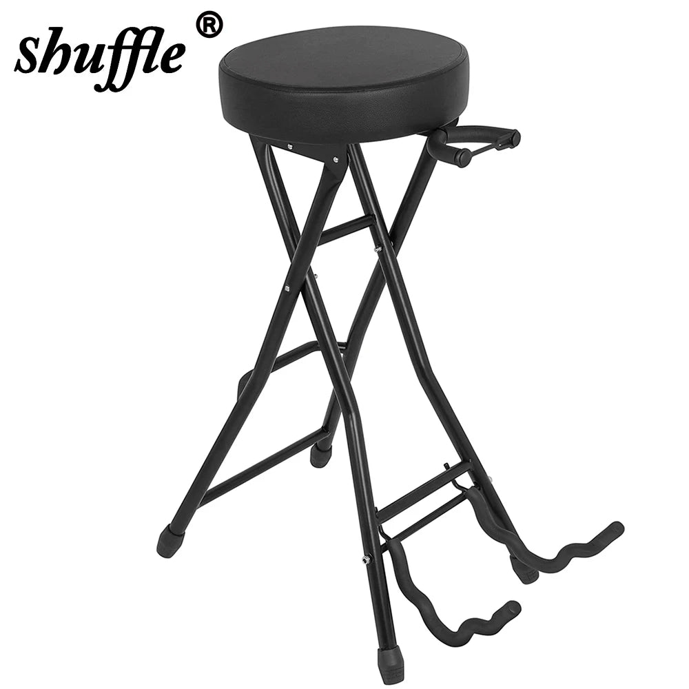 SHUFFLE Guitar Seat Holds with Padded Cushion Ergonomic Guitar Seat Footstool Bracket Integrated Multi Function Folding Bracket