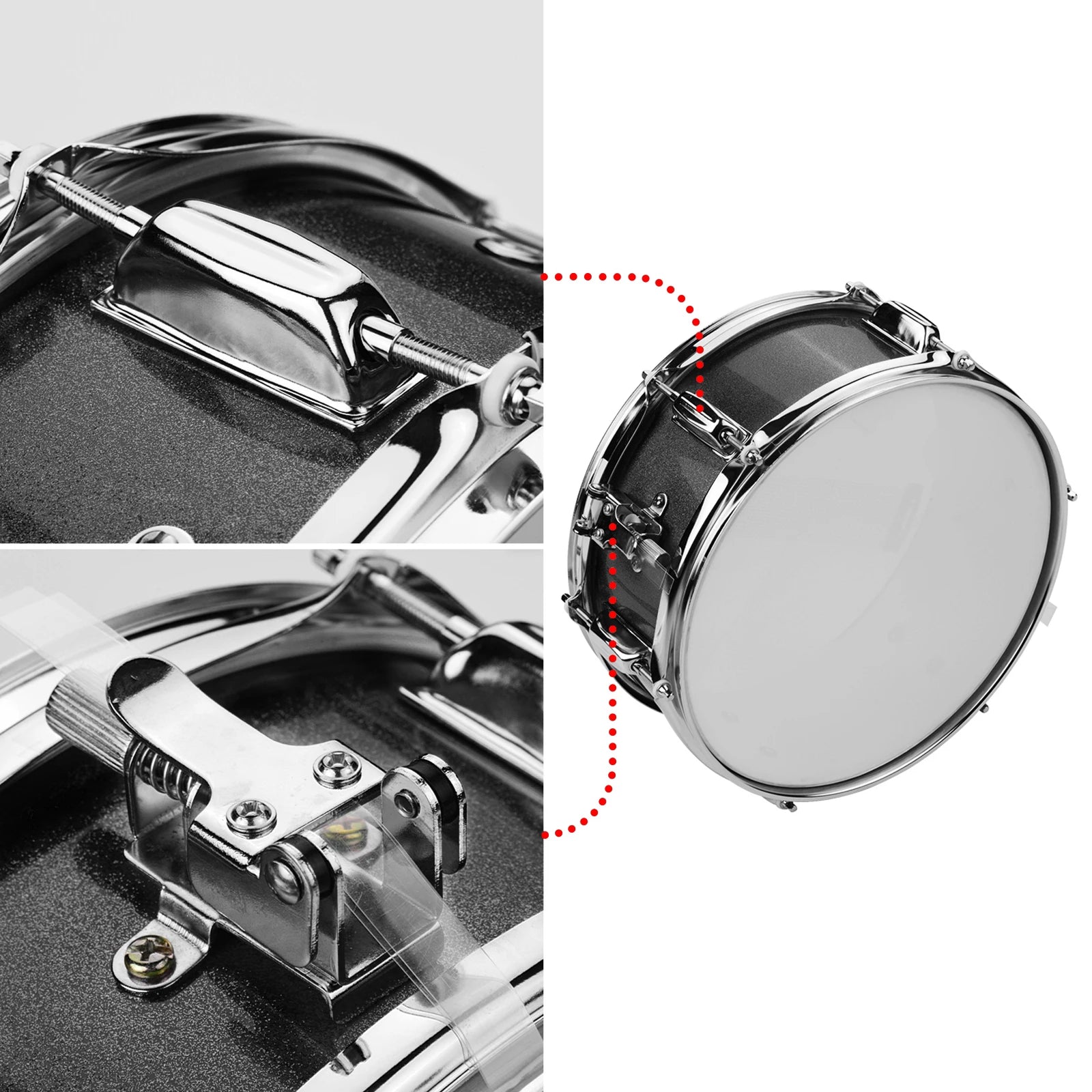 12 inches Snare Drum with Drumsticks Shoulder Strap Drum Key Portable Snare Drum Percussion Instrument for Students Beginners