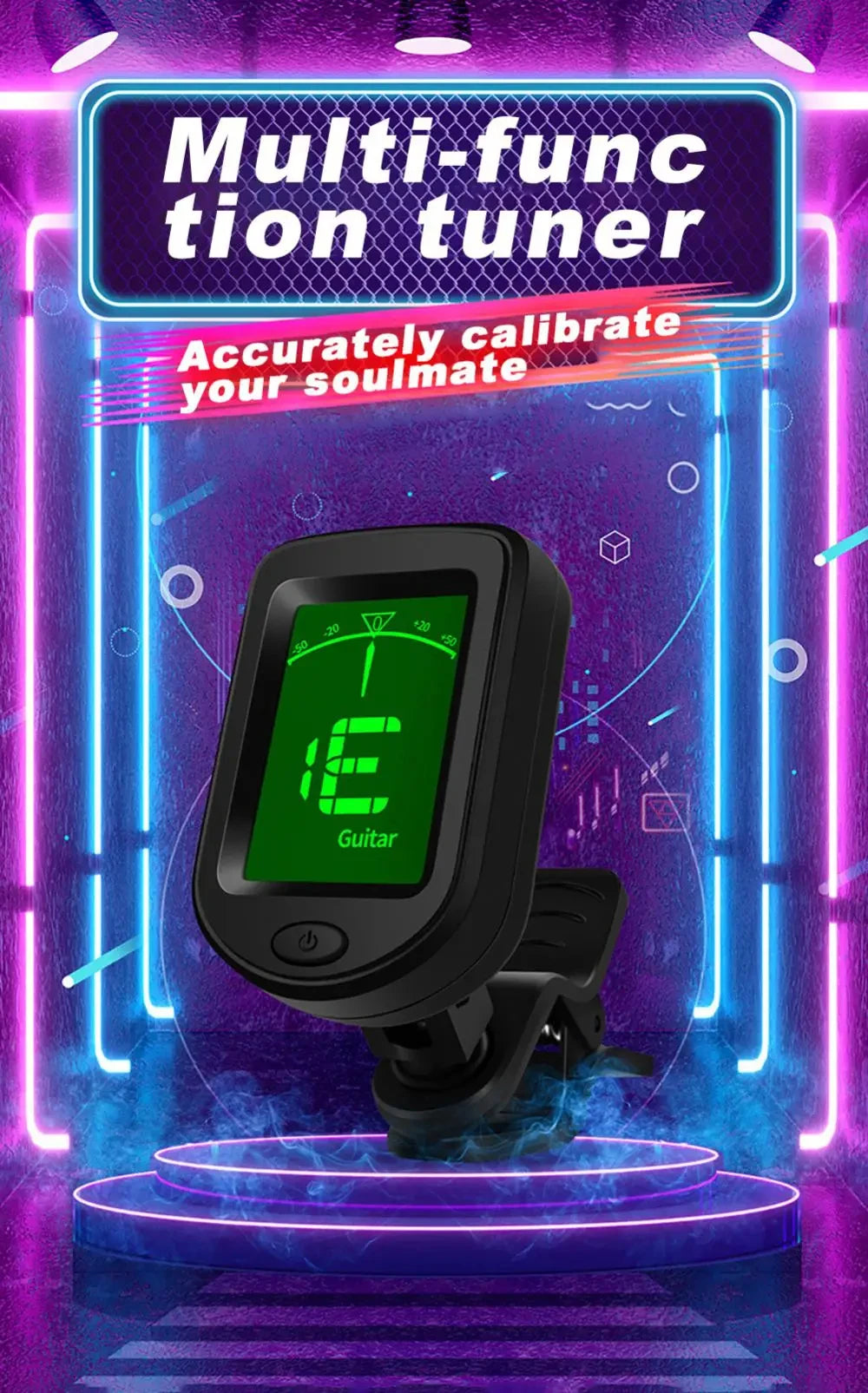 NEW Rechargeable Guitar Tuner For All Instruments Clip on Electronic Tuner for Guitar Bass Ukulele Violin Mandolin Banjo