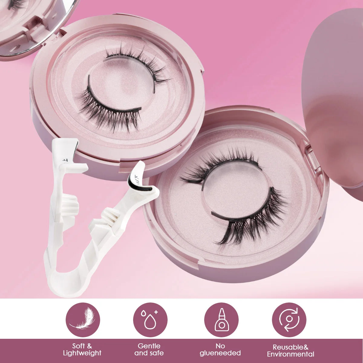 Magnetic Eyelashes 1/2 Pairs Handmade 3D Mink Lashes Reusable False Eyelashes Set Natural Long Fake Eyelash Makeup Tweezers Tool